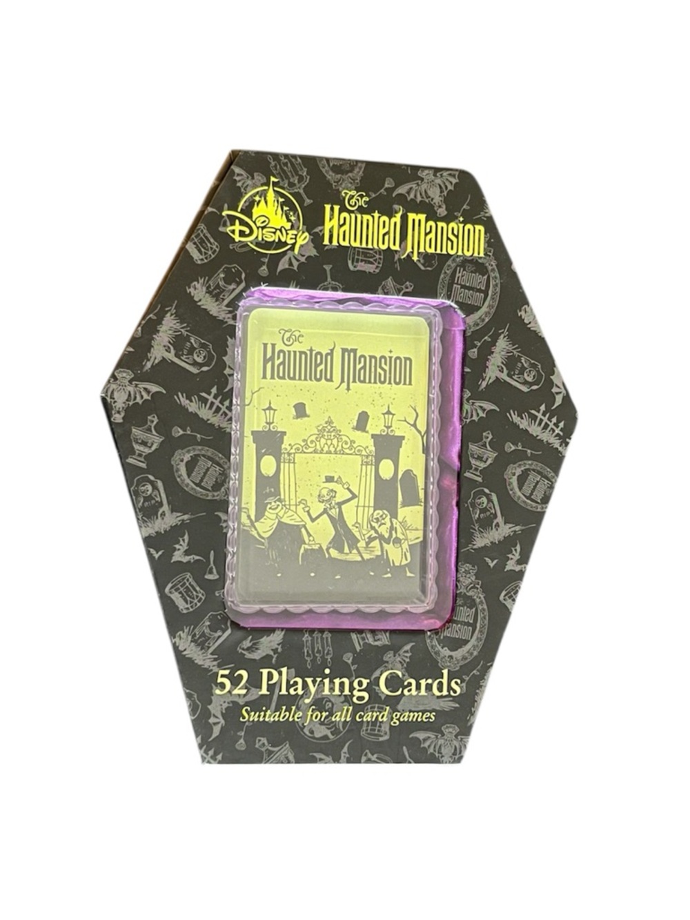 Haunted Mansion Playing Cards - Set of 52 cards, lucite box & coffin outer box